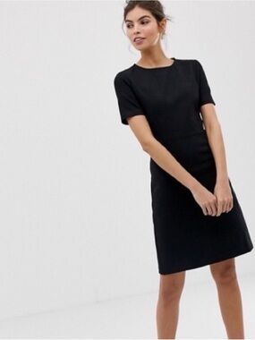J Crew Short Sleeve Black Sheath Dress